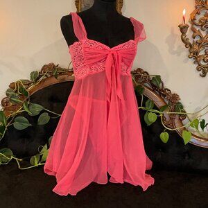 Vintage lingerie Victoria's Secret Gold Label Chiffon Sheer Mini Dress Size L